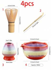 1/3/4 keramische matcha set, glazuurvariatie, matcha kom, matcha garde, matcha beker, roerstaafje, matcha thee ceremonie gereedschapsset, voor matcha dessert & drank bereiding, Japanse geschenkdoos set terug naar school