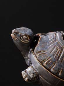 1pc Vintage Turtle Shaped Ceramic Incense Burner, Aromatic Art Decor For Tea Room, Bathroom, Living Room, Suitable For Incense Burning Gifts Birthday Graduation