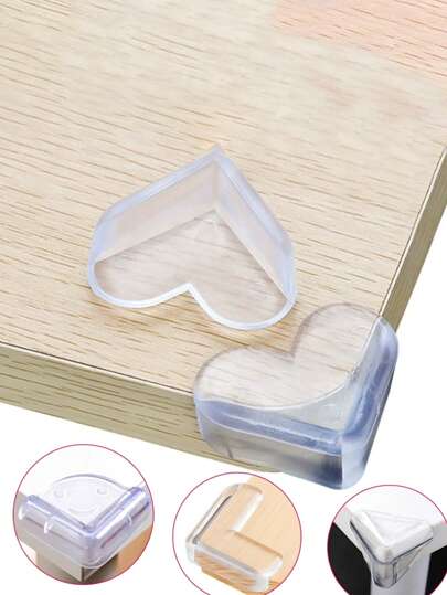 2/4/6/10PCS Table Corner PVC Protective Angle, Heart-Shaped Transparent Anti-Collision Angle, Suitable For Furniture Table, Tea Table, Glass Anti-Collision Protection