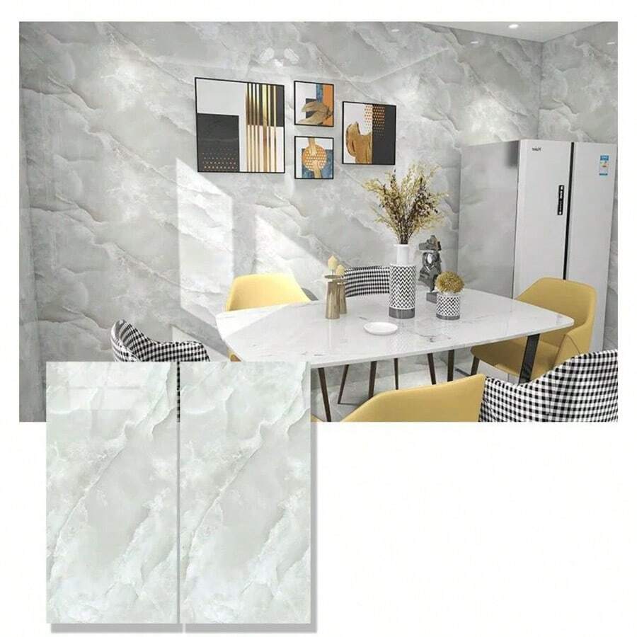 Kit Of 30 3D Marble Adhesive Wallpaper Plates 60*30cm Various Colors - Xám YY-042 - Xem 1