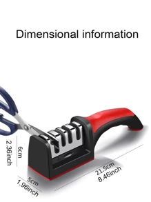 1PC Quick Kitchen Knife Sharpener, 4/3-Step Sharpening System For Fast And Effective Knife Sharpening, Repairs, Sharpens And Polishes Knives, Easy To Use With Non-Slip Handle, Black And Red Finish, Suitable For Sharpening Steel And Ceramic Knives, Ideal For Chefs, Cooks, And Home Kitchens, Ensures Sharp And Knives.
