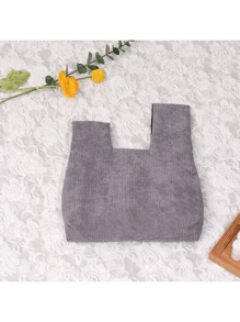 Modieuze Corduroy Eenvoudige Handheld Polsband Portemonnee, Mini Compact Case