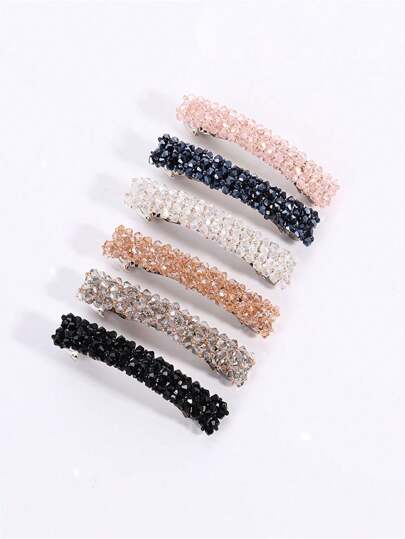 1pc New Fashion Hairpin Crystal Hair Clip, Crystal Fishing Line Clips, Headband Edge Hair Clips Sparkling Rhinestone Hairpins Headpiece, Hairpins, Exquisite Edge Hair Clip, Straight Clip Hair Accessories Headbands Home Bathroom Decor Summer