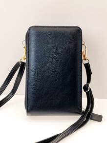 MINGYOU Crossbody Bag, PU Leather, Fashion & Young, Multi-Zipper, Multi-Functional Large Capacity, Phone & Wallet - Black - View 6