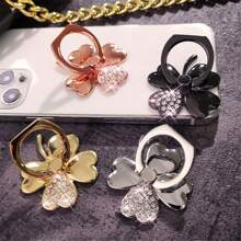 360° Rotating Shiny Flower Ring Phone Holder - Universal Shiny Metal Phone Ring Stand Grip, Cute Portable Phone Accessory For All Smartphones - Multicolor - View 3