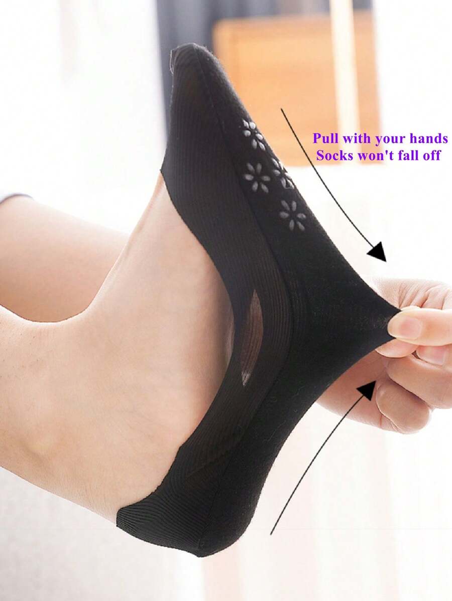 1/8 Pair Thin Invisible Socks, Candy Color Women Invisible Socks Suitable For Spring/Summer, Non-Slip - Multicolor - View 1