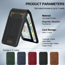 LC.IMEEKE 1pc Pu Leather Magnetic Wallet Card Holder Stand MagSafe Accessories Compatible With Phone 16 15 14 13 12 Pro/Pro Max/Plus/Mini