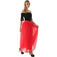 1 Pc Maxi Tulle Skirt With Removable Ribbon For Prom Party Halloween Cosplay Evening Costumes White Pink Burgundy Blush Pink Hot Pink Fall Clothes For Women