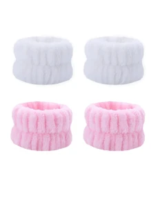 1/2/4pcs Facial Cleansing, Wristband, Moisture Resistant, Mother's Day Gift, Facial, Skincare Wristband, Mother, Solid Color, Washroom, Elastic & Sweat-Wicking Facial Cleansing Headband, Makeup Headband, Facial Headband, Skin Care Headband Bathroom Decor Fall Decor Back To School