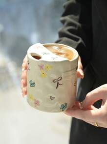 1 件 Ins 风格蝴蝶结陶瓷杯、咖啡/茶杯、适合返校礼物 - 多色 - 查看 12