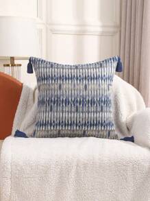 Miater 1入組流蘇提花枕頭套 - 藍色 - 查看 19