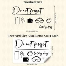 BRUP 1 件 PVC 黑色“别忘了”钥匙图案护理技巧艺术墙贴和窗户贴纸，防水，可移除贴花，适用于门、盥洗室和入口墙壁装饰和家居美学礼物生日毕业房间装饰家居装饰浴室装饰卧室装饰房间装饰用品客厅装饰家居装饰客厅墙壁艺术墙纸