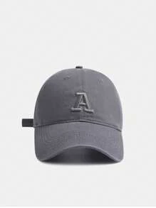 Czapka baseballowa z haftem w literę A Jednolity kolor Prosta, swobodna czapka sportowa Czapki z filtrem przeciwsłonecznym