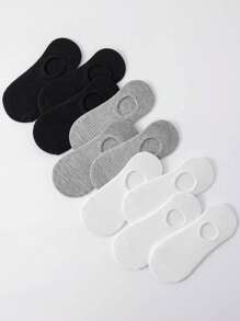 10 Pairs Women Liner Socks, White & Black, Minimalist Fashion Invisible Versatile Soft And Comfortable Moisture Wicking