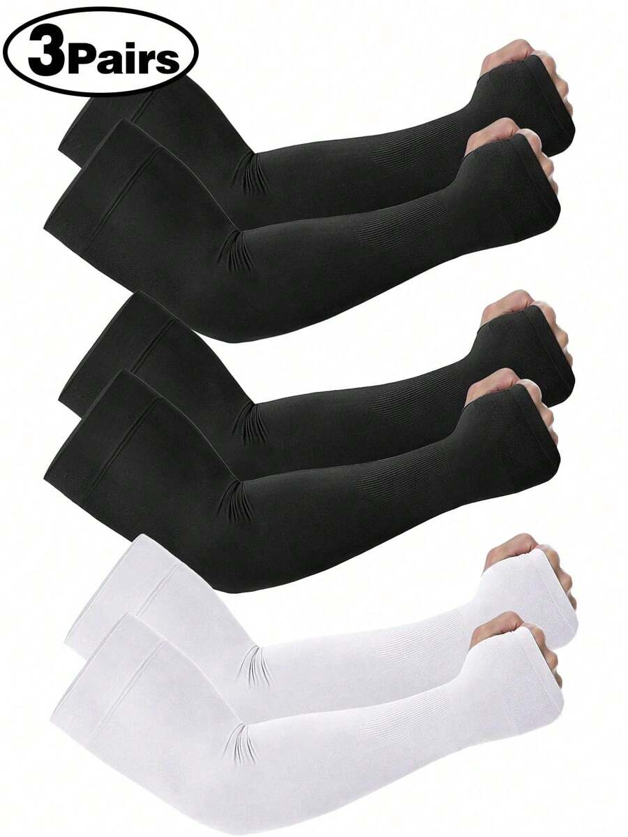 1/3 Pairs Arm Sleeves For Men Women,Compression Sleeves To Cover Arms For Men Working,Sun Sleeves For Men UV Protection Cover Up - Sun Sleeves For Men Women Youth,School Halloween Accessories Winter Gloves