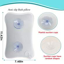 1pc Powerful Suction Cup Bathtub Pillow | Home SPA Grade Neck Support Massage Bath Cushion | Waterproof & Mildew-Resistant Material, Fits Round/Square Tubs & Hot Soak Buckets | Removable & Washable Relaxing Shoulder Neck Head Rest | Bathroom SPA Gift Bathroom Decor Fall Decor Bathroom Accessories Back To School - Multicolor - View 4