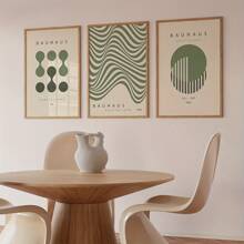 3 件/套鼠尾草绿色包豪斯墙壁艺术海报，包豪斯抽象墙壁艺术帆布画，几何现代艺术海报，客厅家居装饰，无框 - 3PCS - 查看 9