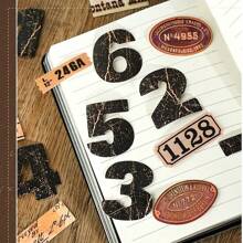 46pcs/Box Vintage Numerical Stickers, Creative Aesthetic Sticker Decals, DIY Decorative Collage Craft Materials, Holiday Gifts, Personalized Scrapbooking School Supplies