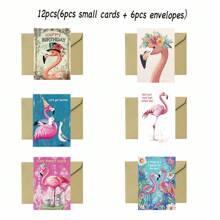 12/24pcs Vibrant Flamingo Greeting Card Set With Envelopes - Suitable For Mother's Day, Anniversary, Birthday, Thank You, Congratulations And Various Occasions - Thoughtful Card For Father, Mother, Family, Friends, Coworkers, Perfect For Animal Lovers