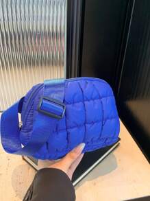 Quilted Fluffy Waist Bag, Fashionable, Ultra Comfortable, Adjustable Crossbody Bag, Suitable For Women, Perfect For Running, Shopping, Hiking And Workout - Royal Blue - View 8