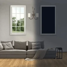 Tenda oscurante - Tessuto oscurante nuovo con fissaggio su 4 lati, installazione senza trapanatura con ganci e anelli, tenda per oscuramento e isolamento termico per camera da letto, balcone, soggiorno e cucina, per decorazione della casa