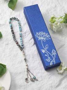 1 pieza 33 cuentas de 6mm Tasbih hecho a mano, moda, cuentas de oración turcas, caja de regalo minimalista azul elegante (múltiples colores)