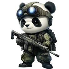 熊猫士兵图形热转印印花，新款时尚男女通用休闲贴花设计，适用于服装、箱包、帽子、枕头、DIY 热压贴花