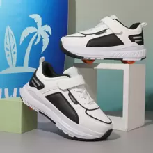 Detachable 4-Wheel Roller Skates For Teenagers And Youths, Lightweight For Running, Skating, Unisex Design For Walking And Ice Skating, With 4 Wheels, Suitable For All Seasons - Black and White - View 3