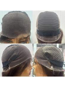 ZHENDEFA Invisi Strap 360 Full Lace Glueless Wig Chocolate Brown Colored Lace Frontal Wig 180 Density Straight Lace Front Human Hair Wig - Chocolate Brown - View 10