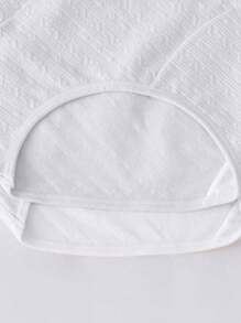 HANQIYA 4pcs Women Underwear, Skin-Friendly, Elegant Solid Color With Striped Design, Extended Gusset