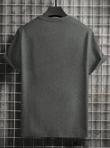 T-shirt décontracté à col rond et manches courtes pour hommes, couleur unie, style simple pour le port quotidien, printemps/été