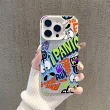 Slogan 1pc Green Graffiti In English Pattern Phone Case, Shockproof Mobile Phone Case, IPhone Personalized Mobile Phone Case, A Variety Of Colors Can Be Chosen