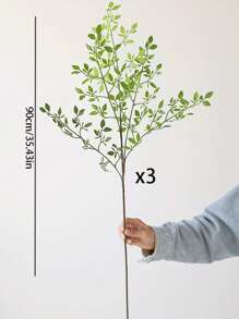 1pc,110CM Long Artificial Bamboo Leaves, Nandina Domestica, Fake Shrub Branches And Leaves Decorations, Safe Plastic Material Suitable For Home Indoor And Outdoor Decoration, Living Room, Bedroom, Desk, Office, Festival Celebration, Minimalist Garden Style Arrangement