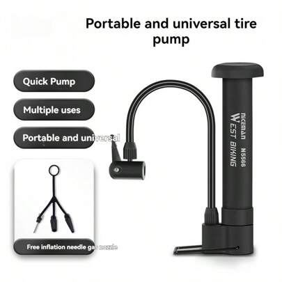 1 st bärbar luftpump, cykelluftpump, mini-basketluftpump, sportbollluftpump, fotbollsluftpump, volleybollluftpump, mountainbikeluftpump, cykelutrustning, kompakt luftpump, multifunktionsluftpump, simringluftpump