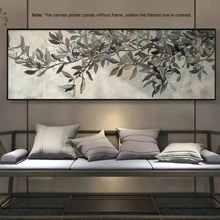 1 pièce Impression sur canevas d'art mural d'olivier, style art déco classique moderne, affiche de peinture à l'huile encadrée, thème paysage, motif unicolore, pour décoration intérieure/extérieure pour salon, chambre, cuisine, salle à manger, salle de classe, thème paysage, style de décoration artistique, style classique, style moderne, automne, printemps - Multicolore - Voir 3