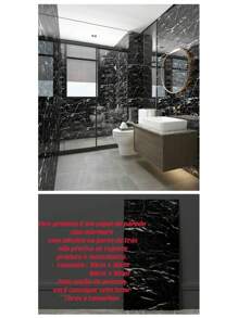 Kit Of 30 3D Marble Adhesive Wallpaper Plates 60*30cm Various Colors - YY-04 negro - Ver 7