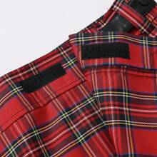 欧美热销男士春季苏格兰节日格子褶裙，红色格子，传统节日必备，适合万圣节、服装、派对 - 紅色 - 查看 7