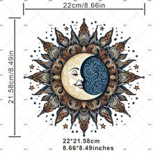 Patchs célestes mystiques à motif d'équilibre soleil et lune, autocollants thermocollants pour t-shirts, sweat-shirts, jeans, sacs, accessoires vestimentaires, masques, jeans et sacs à dos, chapeaux, oreillers, lavables et durables. 1/2/3 pièces