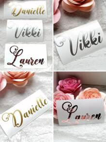 Customized Creative Home Decoration Decorative Stickers Label Stickers Personalised Name Vinyl Decal Custom Name Stickers Wine Glass Decal Bridal Party Decal Vinyl Lettering Calligraphy Decal Gift Box Sticker - Multicolor - View 5