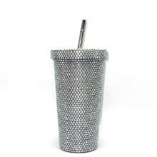 1 件闪亮水钻不锈钢保温水杯 - 带盖防漏便携式旅行杯，平底吸管水杯，适合户外运动和健身、家庭厨房办公室水杯， - 彩色 - 查看 14