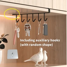 1/3pcs Multi-Function Kitchen Storage Rack, Cabinet Shelf, Hanger, Wardrobe Organizer Rack, Black
