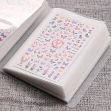 1 个大容量插槽指甲贴花收纳簿：用于收集贴花的空相册、美甲工具整理器和展示笔记本，适用于假日海滩、浴室收藏、卧室收藏，大容量