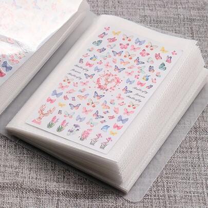 1 Large Capacity Slot Nail Decal Storage Book: Empty Album For Collecting Decals, Nail Art Tools Organizer And Display Notebook,For Holiday Beach, Bathroom Collection, Bedroom Collection, Large Capacity