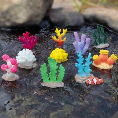 Decoración ornamental de coral artificial para acuario, paisaje submarino tropical