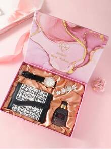 Set de 4 relojes de mujer en estuche de regalo, diseño exclusivo de estilo coreano, ideal para regalar a novias y madres