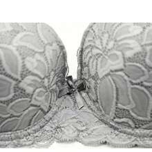RITA SENSUAL FLORAL LACE BRA CUP B (3 PCS) - Grey - View 5