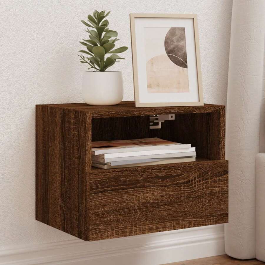 Meuble  mural chêne marron 40x30x30 cm bois d'ingénierie - Tabac - Voir 1
