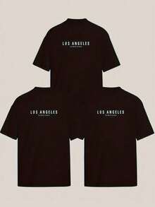 Kit 3 Camiseta Masculina LOS ANGELES Camisa Unissex Algodão Blusa Premium Lançamento - Preto - Visão 1