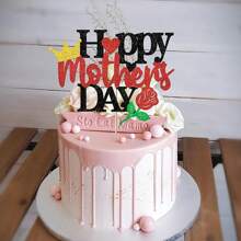 1 件母亲节快乐蛋糕装饰最佳妈妈皇冠红玫瑰蛋糕装饰闪光母亲节派对装饰用品 - 彩色 - 查看 5