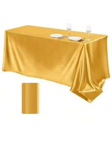 1/4/12 件精致高档缎面桌布，57 英寸 * 102 英寸长方形桌布，适合酒店宴会、婚礼派对、婚宴、家庭节日聚会、复活节晚宴、纯色缎面桌布。